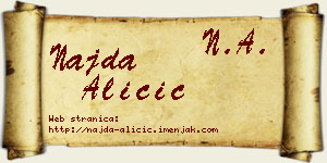Najda Aličić vizit kartica